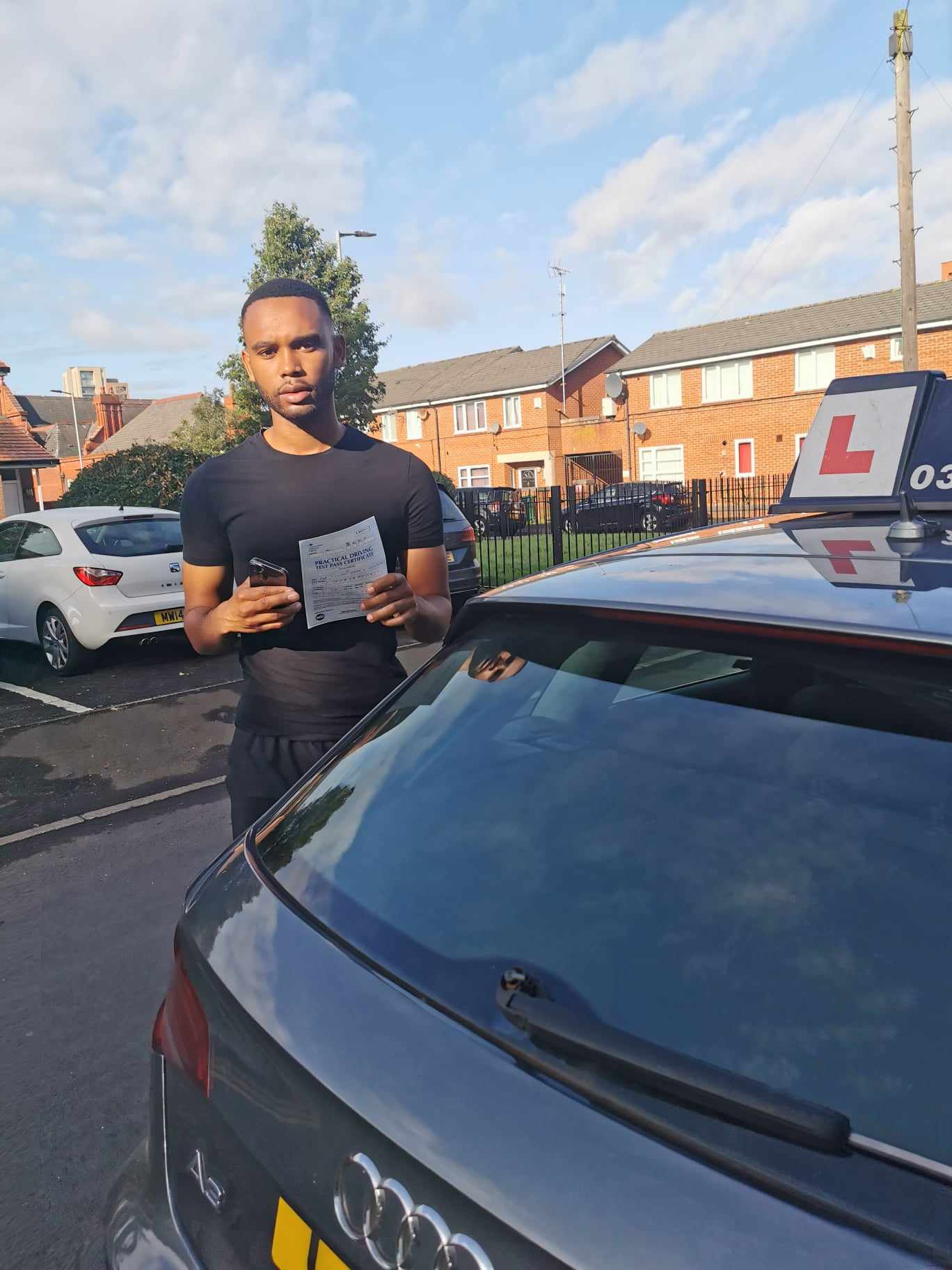 Happy student passes driving test with Drive Fleet School of Motoring